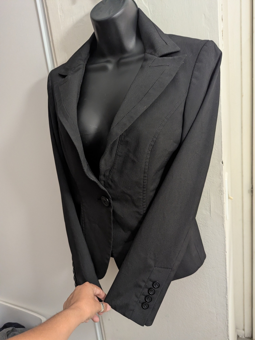 Express Black Pinstripe Women's Single-Button Express